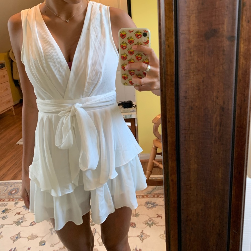 Low Cut White Romper